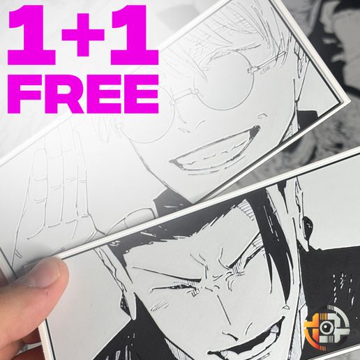 GOJO SATORU x SUGURU GETO | JUJUTSU KAISEN - JJK - WALL ART - DESK DECORATION - HUEFORGEENTHUSIAST - MANGA PANEL - 3D model önizlemesi
