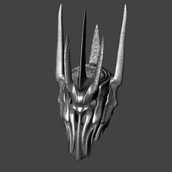 1.png Fichier STL Casque de Cosplay Sauron - à l'échelle 1:1 du Seigneur des Anneaux LOTR - casque d'armure grandeur nature à porter・Objet imprimable en 3D à télécharger