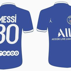 Camiseta.jpg STL file PSG Messi Shirt・3D printing model to download