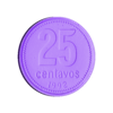 Argentina_25_Centavos_Number.stl Argentina, 25 Centavos, Number Side