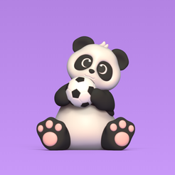 Cod1084-Panda-Soccer-Ball-1.png Файл 3D Футбольный мяч панды・Дизайн 3D принтера для загрузки, Usagipan3DStudios