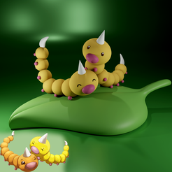pose-1.1.png Archivo STL Pokemon Weedle 2・Plan de impresora 3D para descargar