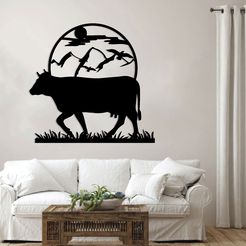 17-01.jpg Vaca Metal Wall Art Laser Cut Files, DXF