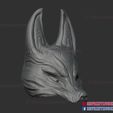 Japanese_Kitsune_Fox_Mask_3d_print_files-12B.jpg Demon Kitsune Fox Mask - Japanese Cosplay Costume