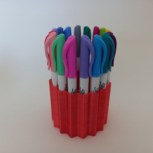 1.jpg Zickzack-Reihen Stift&Sharpie-Halter Stl-Datei, für 16 Sharpies