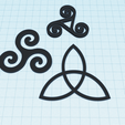 trinity-simple-set-1.png Triquetra symbol, Holy Trinity or triskelion, Celtic symbol of eternity, Trinity symbol keychain, spiritual wall art decor, fridge magnet, pendant, SET of 3 pcs