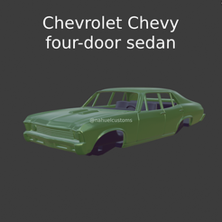 Nuevo proyecto (55).png Fichier STL Chevrolet Chevy Nova berline quatre portes・Plan pour impression 3D à télécharger