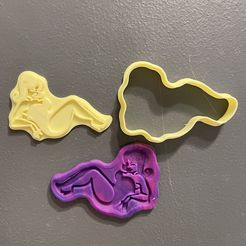 i a } - 4 iy 3D file Burlesque Lady cookie cutter・3D printable design to download