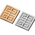 Onlay-relif-Givenchy-logo-00.jpg Square greek key onlay relief logo tile 3D print model