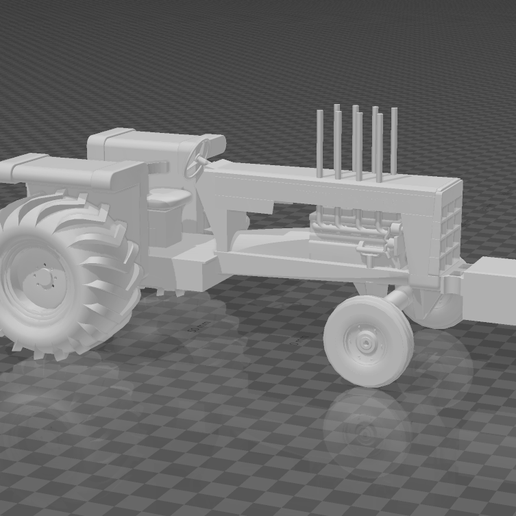 Oliver 1950 pulling tractor 3D model