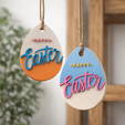 easter_ornament_5.png Happy Easter Ornament | Egg Keychain - Bag Charm | Spring Hanging Decor | Basket Tag