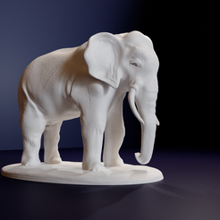 3.png Archivo STL Elefante de pie STL・Plan imprimible en 3D para descargar