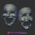 Comedy and Tragedy Theater Mask Set_06.jpg Comedy and Tragedy Theater Mask Set Costume Cosplay Halloween Helmet