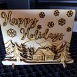Happy-Holidays-Scenery.jpg Merry Christmas / Happy Holidays  Laser Cut Multi-Layer