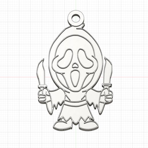 Ghostface keychain 3D model