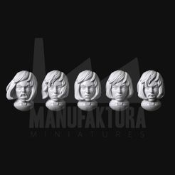sds06b-01.jpg Archivo STL Sedition Series 06b - Cabezas de Hermanas de Batalla con caras emotivas y pelo suelto・Plan de impresora 3D para descargar