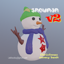 SnowMan-SQ-full-color.png Fichier STL Bonhomme de neige - tirelire・Plan pour impression 3D à télécharger, lekhacduy