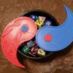 030889c7abaf6f1626c1c4a3959e0e76_preview_featured.jpg Free STL file Red/Blue Yin-Yang MTG Dice Box・3D print model to download