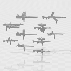1.png Free STL file Machine Gun pack for Dust Warfare 1947・Template to download and 3D print