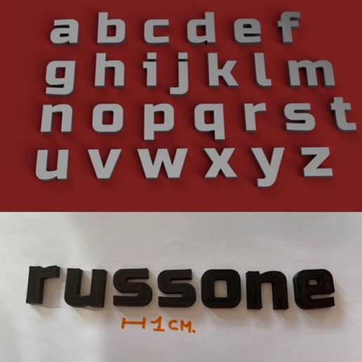 RUSSONE lowercase 3D letters STL file 3D model