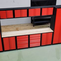 20230128_191614.jpg STL file 1/10 scale 10 piece Diorama Garage or Shop Cabinet set・3D printing model to download