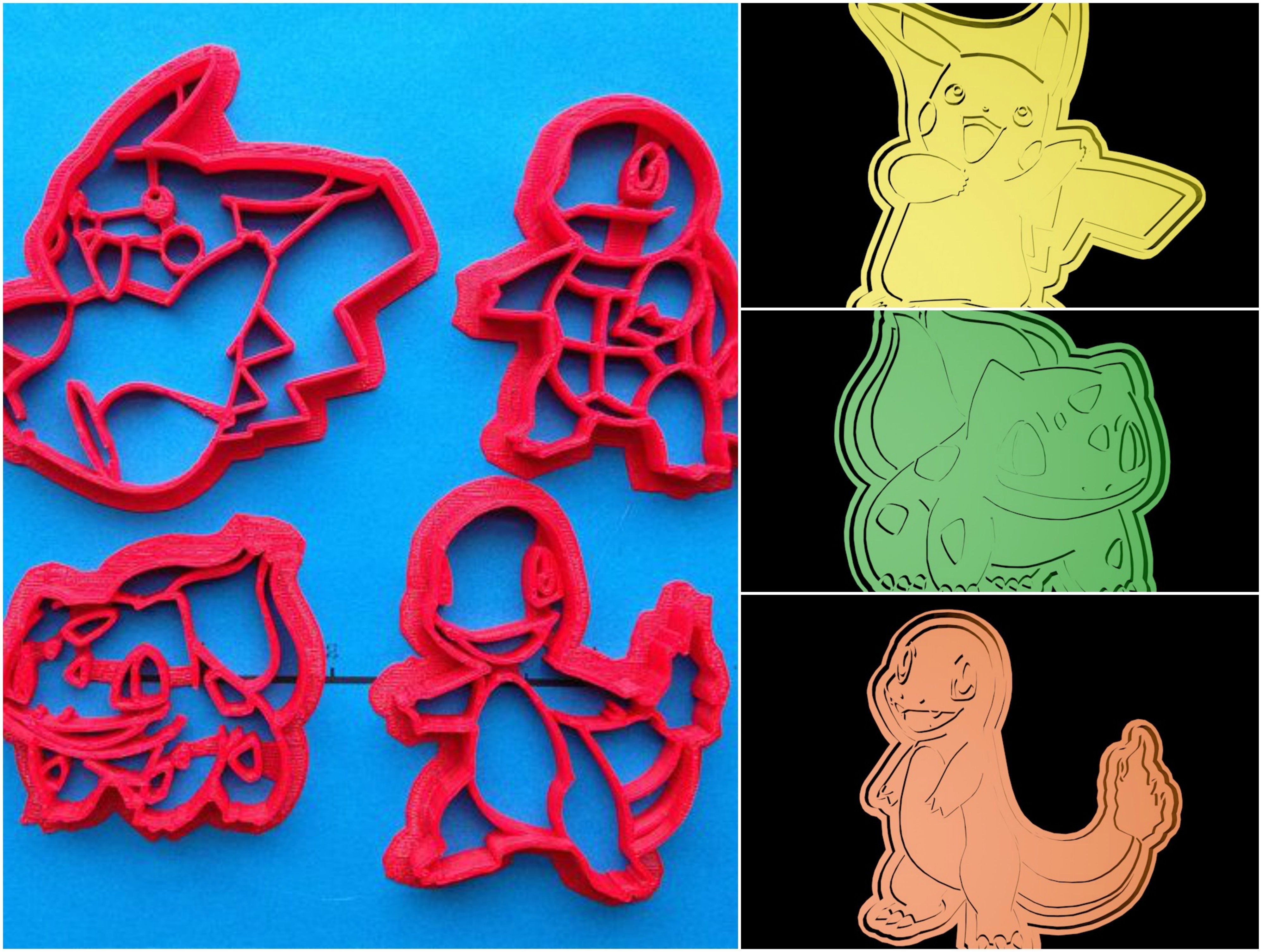 STL file Pokemon cookie cutter set・3D printable model to download 