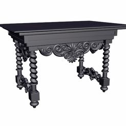 Stol-1.jpg STL file Carved table・3D printing idea to download