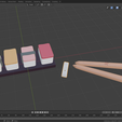 sush1.png Sushi plate decoration, STL in Blender