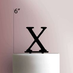 JB_Greek-Alphabet-Chi-225-602-Cake-Topper.jpg STL file TOPPER GREEK ALPHABET CHI GREEK ALPHABET・Model to download and 3D print