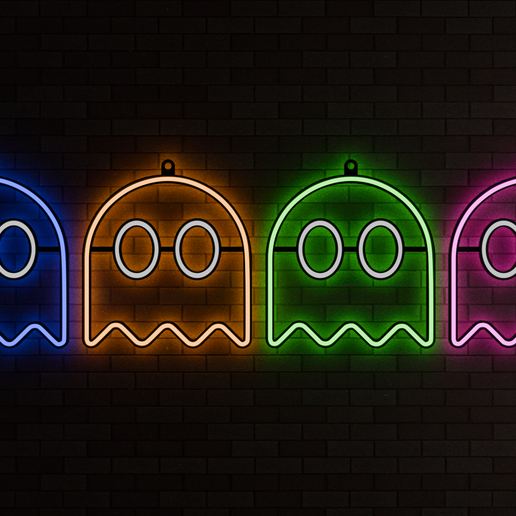 Pac-Man Ghost LED Neon Sign
