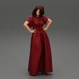 Girl-0001.jpg Fashion Pretty Woman Long Dress Posing Hands Hips 3D Print Model