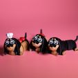 Articulated-Dachshund-Duo---Cute-3D-Printed-Toy-Keychain_5.jpg 🌭Articulated Dachshund Duo – Cute 3D Printed Toy & Keychain (Hot Dog Costume Bonus)