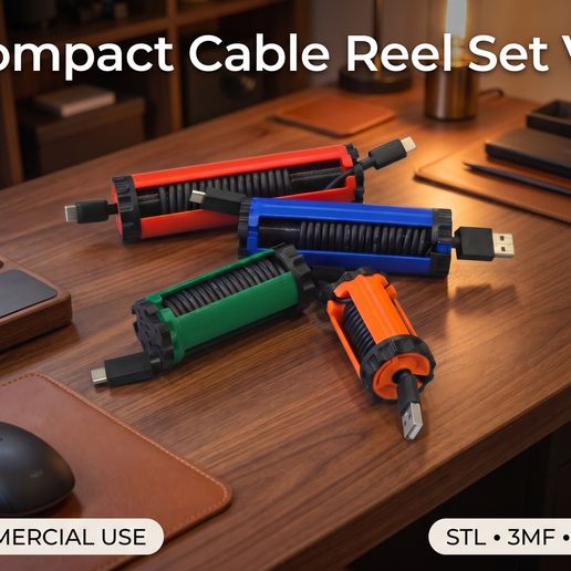 [COMMERCIAL] Compact Cable Reel Set V2 – Cable-Safe Locking System (+STEP)