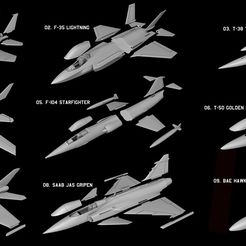 Package02.jpg Archivo 3D PAQUETE AERONAVES 02 - 9 MÁS 1 ARCHIVOS STL DE VARIOS MODELOS DE AERONAVES・Diseño imprimible en 3D para descargar