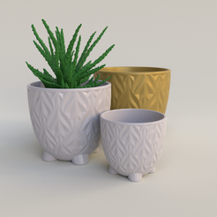 BeanPot_01_001.png Archivo STL Maceteros decorativos ondulados para suculentas・Objeto imprimible en 3D para descargar