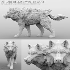 Winter Wolf Patreon Release snarling.jpg STL file Winter Wolf (Snarling)・3D print design to download