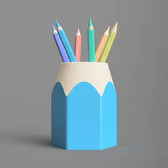 frontFilled.png Free STL file Pencil Shaped Pen Holder 01・3D print design to download