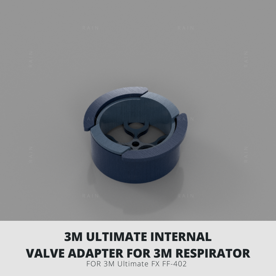 3M ULTIMATE INTERNAL VALVE ADAPTER FOR 3M RESPIRATOR FOR 3M Ultimate FX FF-402 Download STL file 3M Ultimate FX Full Face Exhalation Valve Filter Adapter • Model to 3D print, RAIN