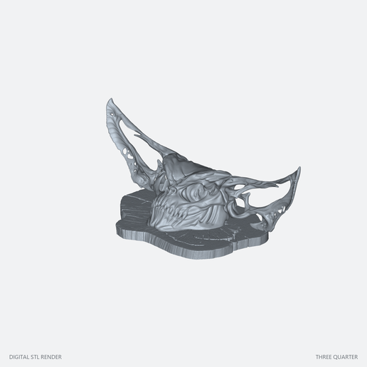Bat-Eared Fanged Creature Bust - 100 mm STL