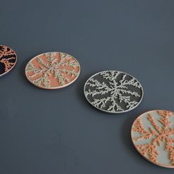 ANDY Free STL file Aerial Fracture (Coaster - Diffusion-limited Aggregation)・3D printer design to download
