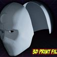 — = . ce Mr Knight Cosplay Moon Knight Helmet 3D print file Mask 3D print model