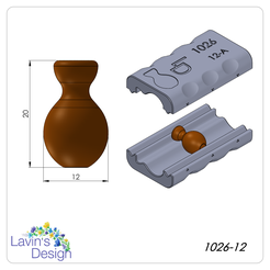 1026-12-00.png Fichier STL ROULEAU DE PERLES DE POLYMÈRE / FORME VASE / LED1026-12・Design imprimable en 3D à télécharger