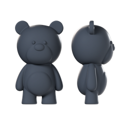 Cute_Bear_R.png Файл STL милый медвежонок・Дизайн для загрузки и 3D-печати