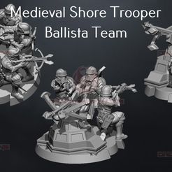 Ballista-Render-group.jpg Файл 3D Средневековая команда баллисты береговых войск - масштаб легиона・Модель для печати в 3D скачать, Order66Designs