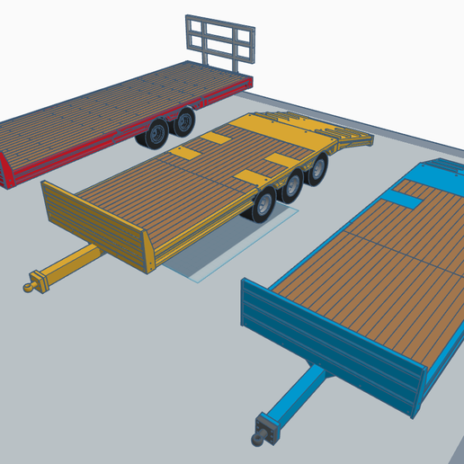 3.png 低装载拖车 + 平板套件 1/14 - 1/16 Rc