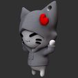 3g.jpg cat hooded keychain