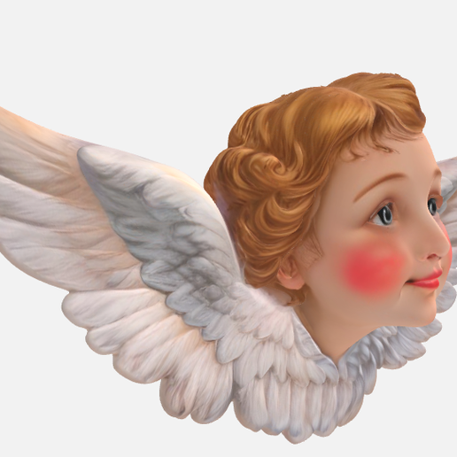 Angel Head with Wings | Catholic Religious Decoration | 3D Printable STL
