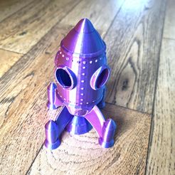 20230805_173423.jpg STL file Rocky The Big Rocket Ship Cartoon Spaceship Starship Dream Maker Easy Print No Supports・3D print model to download