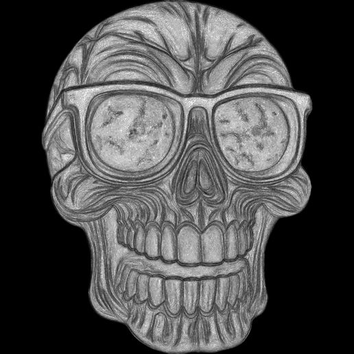 Comic-Skull-Head-Relief-17.jpg A Collection of 4 Comic Skull Head Relief No4 STL file for 3d printing or CNC