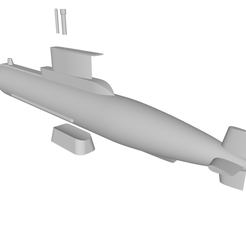 model-2.png STL file Submarine type 209・3D printer model to download